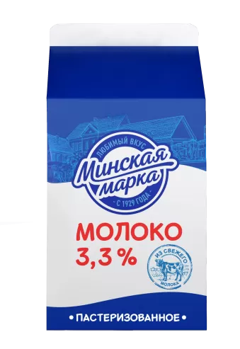 Молоко 3,3% 0,5 л пастеризованное "Минская марка"