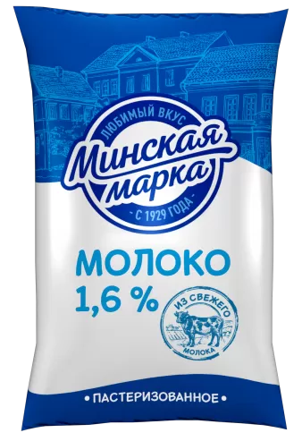Молоко 1,6% 1 л пастеризованное "Минская марка"